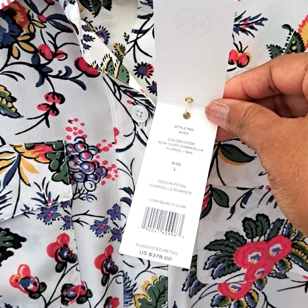 Tory Burch NWTs Gabriella Floral Romper 100% Silk